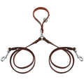 Kuzim™ Genuine Leather Double Dog Leash – 360° Tangle-Free Heavy Duty Dual Walker