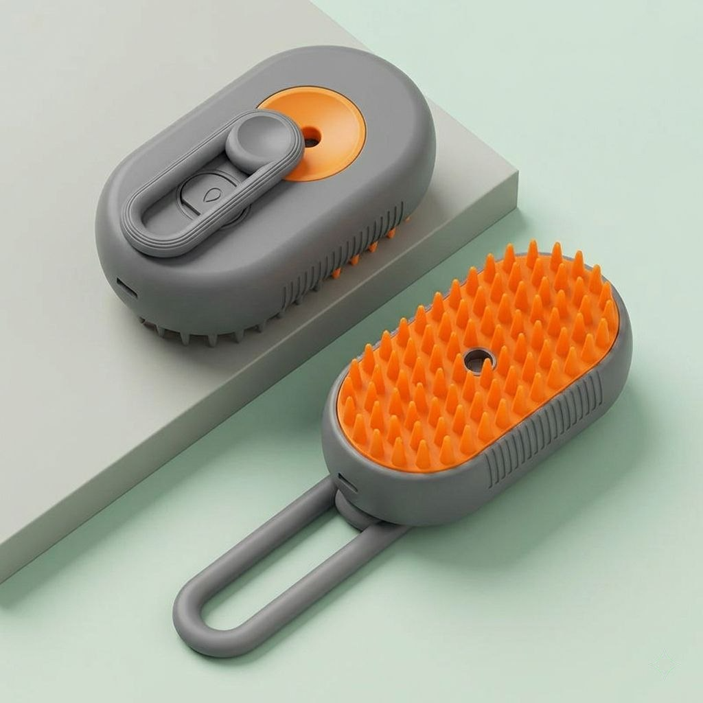 Kuzim™ 3-in-1 Pet Steam Brush – Professional Nano-Mist Deshedding & Massage Tool