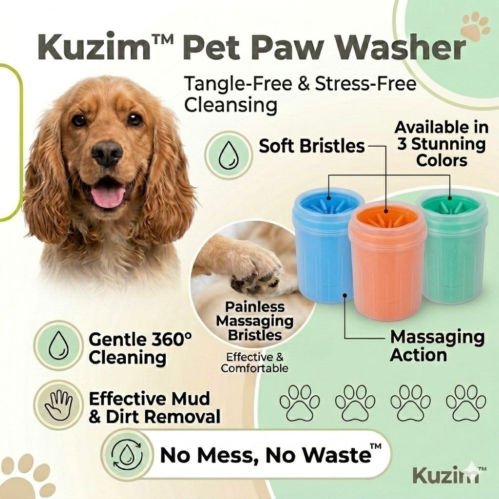 Kuzim™ Soft Silicone Dog Paw Cleaner – Portable Muddy Feet Washer for All Breeds