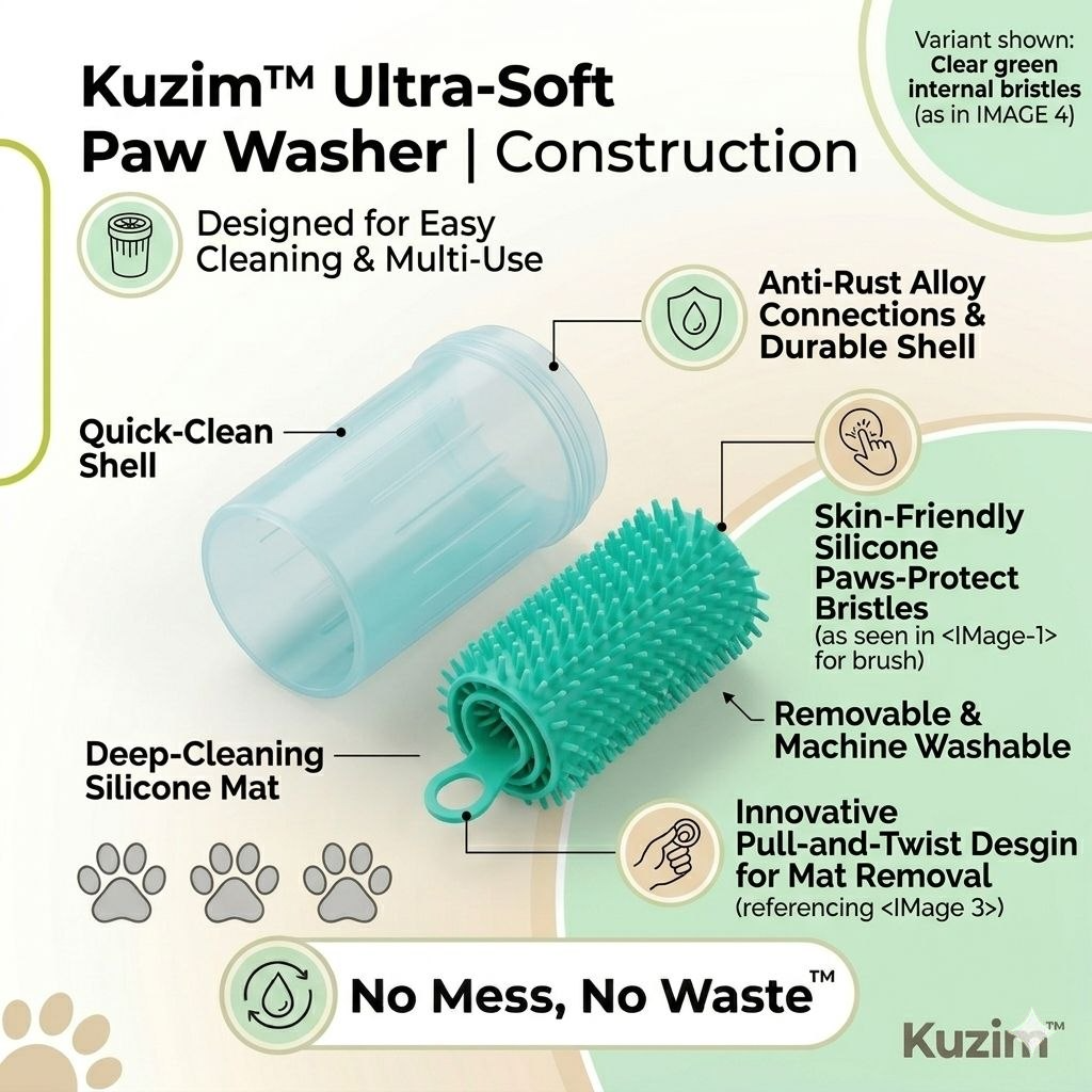Kuzim™ Soft Silicone Dog Paw Cleaner – Portable Muddy Feet Washer for All Breeds