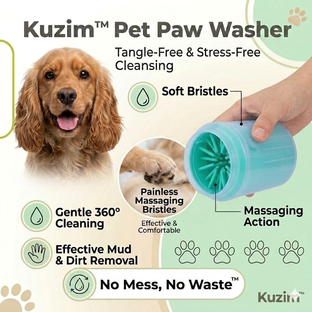 Kuzim™ Soft Silicone Dog Paw Cleaner – Portable Muddy Feet Washer for All Breeds