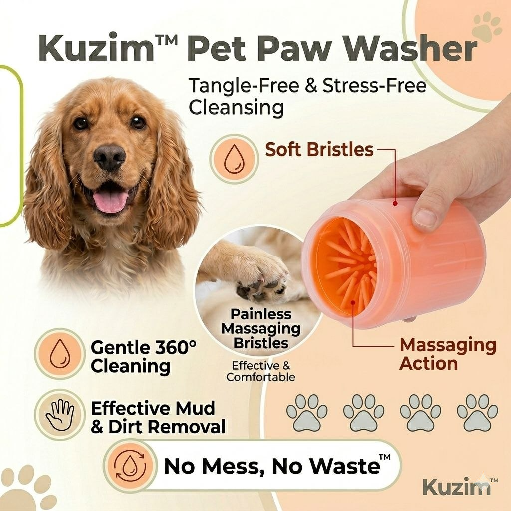 Kuzim™ Soft Silicone Dog Paw Cleaner – Portable Muddy Feet Washer for All Breeds