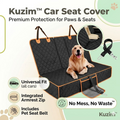Kuzim™ Luxury Pet Car Seat Cover – Waterproof, Scratch-Proof Dog Hammock with Armrest Access