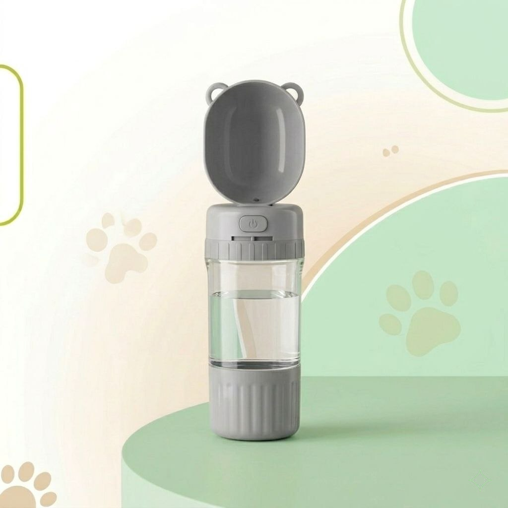 Kuzim™ 2-in-1 Portable Dog Water Bottle & Food Feeder – Leak-Proof Travel Solution